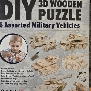 DIY 3D Wooden Puzzle Set - Assorted Military Vehicles